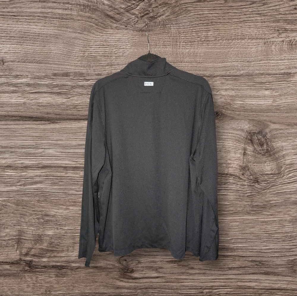 Rhone Men's Rise 1/4 Zip Pullover Sweater - Black - Picture 5 of 6